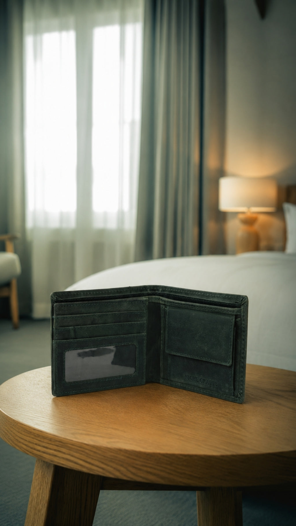 Niche Core Stitch Wallet – Olive