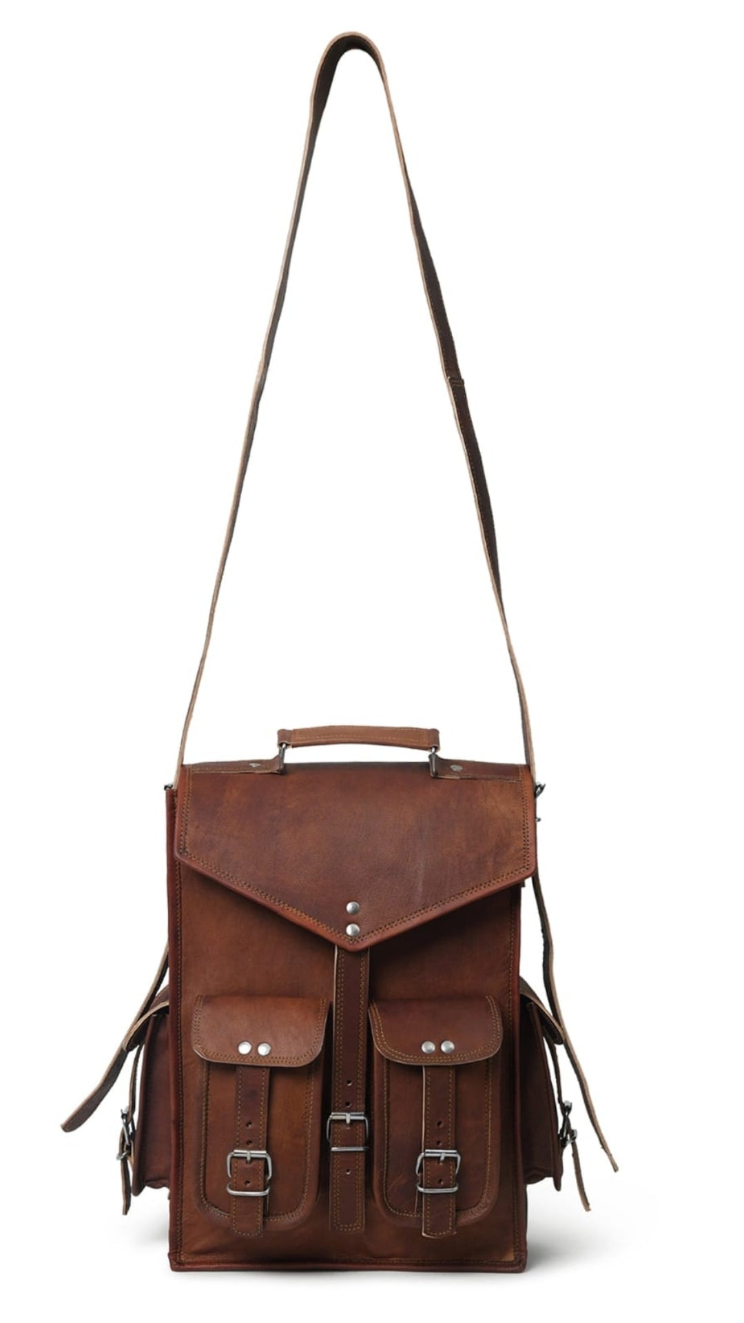 Niche Convertible Backpack Messenger – Vintage Brown
